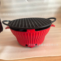 Cast Iron Charcoal Grill Set for Outdoor BBQ, Tea Boiling, Heating, and Roasting
