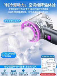 Portable Semiconductor Cooling Fan with 100-Speed Adjustment, USB Rechargeable Mini Air Conditioner for Desk and Handheld Use