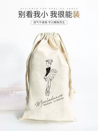 Jasmine Dance Shoe Cotton Bag Eco-Friendly Canvas Pouch for Ballet Shoes