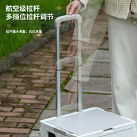 Portable Folding Shopping Cart with Lid, 45L Collapsible Utility Cart for Groceries, Camping, and Travel