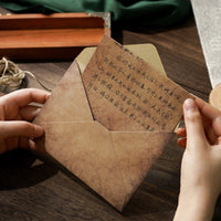 Vintage Kraft Paper Letter Set with Envelope, Twine, and Metal Charm for Romantic Occasions