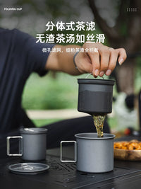 Portable Outdoor Tea Set with Infuser - 3-Piece Camping & Picnic Teaware