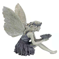 Angel Girl Fairy Bird Feeder Resin Statue for Outdoor Garden & Patio Decor