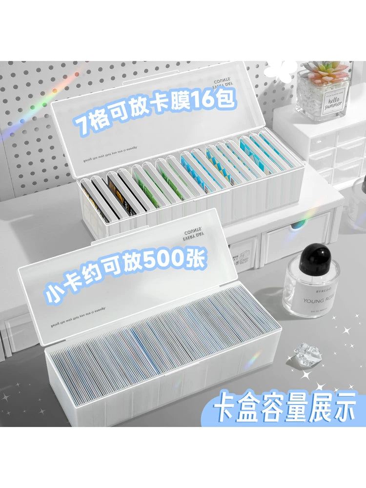 Star Student Card Sleeves with Storage Box - 50 Clear Flat Opening 20-Mil Sleeves per Pack
