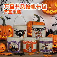 Halloween Trick or Treat Canvas Tote Bag for Kids