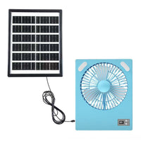 Portable Solar Camping Tent Fan with LED Light - Rechargeable Outdoor Lighting and Air Circulation