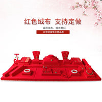 Red Velvet Jewelry Display Stand for Necklaces, Rings, Pendants, Bracelets and Hairpins