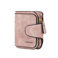 Retro Frosted Leather Women's Short Wallet with Multiple Card Slots and Coin Purse