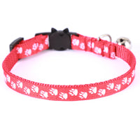 Adjustable Luminous Cat Collar with Bell and Paw/Whiskers Design