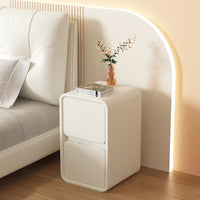 Cream Style Bedside Table, Small Mini Ultra-Narrow Luxurious Wood Bedside Cabinet
