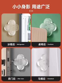 Silicone Door Handle Bumper Pad with 'Fu' Character for Refrigerator and Home Entry Doors, Anti-Collision Wall Protector