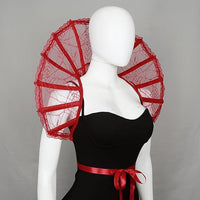 Halloween Lace Cape Collar with Skeleton Frame for Cosplay & Party