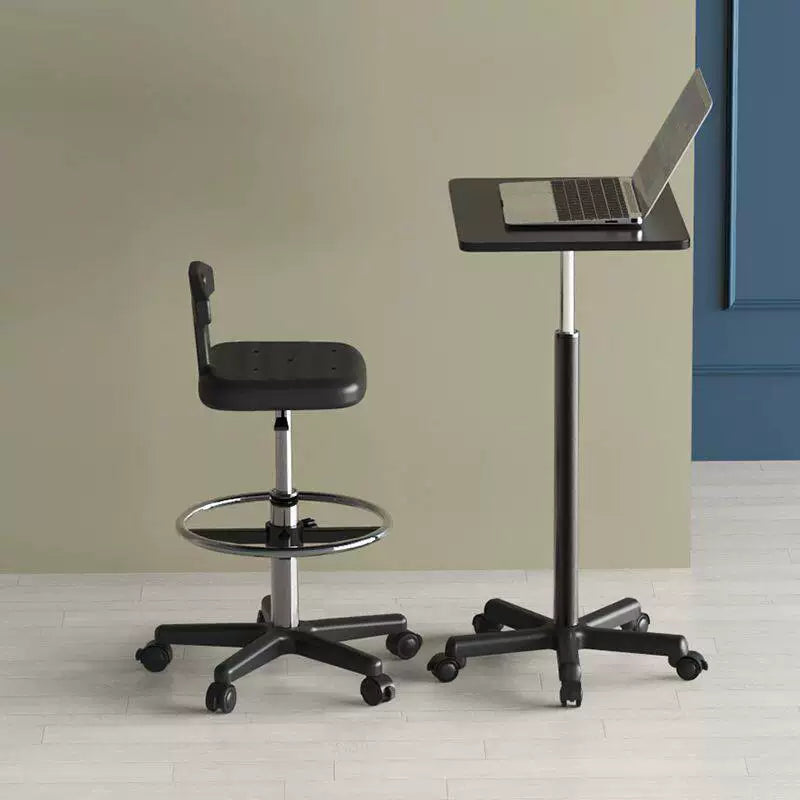 Swivel Adjustable Bar Stool with Wheels for Home Office Lab