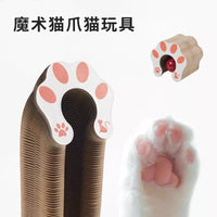 Accordion Cat Scratcher Toy with Magnetic Foldable Design and Corrugated Cardboard