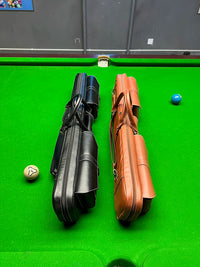AAW 1/2 Nine-Ball Pool Cue Soft Case Bag - 6-Hole Large Capacity Leatherette Billiard Cue Holder