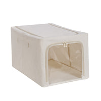 Foldable Cotton Linen Storage Box for Clothes and Quilts, Washable Large Capacity Home Organizer