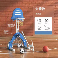 Kids Indoor Adjustable Basketball Hoop and Soccer Goal Toy Set for Boys