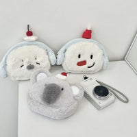 Cute Snowman Coin Purse with Lanyard - Girls' Card Holder & Portable Storage Bag
