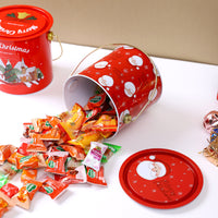 Christmas Portable Candy & Gift Tin Bucket for Kids