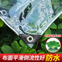 Heavy-Duty Transparent PVC Tarpaulin with Reinforced Grommets for Outdoor Wind and Rain Protection