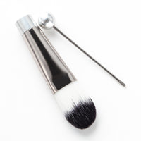 5-Piece DIY Beaded Handle Makeup Brush Set with Angled Eyeshadow, Powder, and Blush Brushes