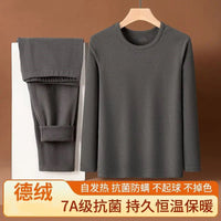 Men's Thermal Underwear Set, Fleece Lined, Crew Neck, Long Sleeve Top & Bottoms