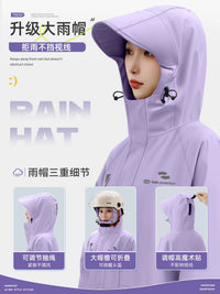 Women's Full Body Electric Scooter Raincoat with Extended Zipper and Backpack Compatibility