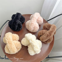 Korean Style Plush Earmuffs for Winter, Cute Puppy Design, Double-Sided Warmth, Cold Protection for Cycling
