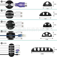Silicone Cable Organizer Kit with Self-Adhesive Cable Clips and Ties for Desk Management