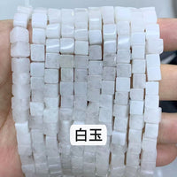 Natural Stone Square Cube Loose Beads for DIY Jewelry Making, 6x6mm