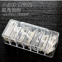 Desktop Cable Organizer Box with Compartments for Phone Chargers and Data Cables