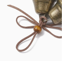 1PC Vintage Style Wooden Bell Ornament with Bowknot, Home Themed Hanging Decoration