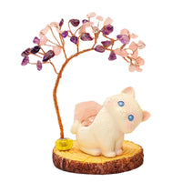 Lucky Cat Crystal Money Tree Diffuser Stone Ornament