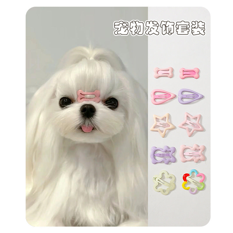 Pet Dog Hair Clips for Small Dogs - Cute Mini BB Clips for Bangs and Loose Hair
