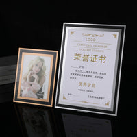 Crystal Clear Glass Photo Frame for Business License Certificates Awards Desktop Display