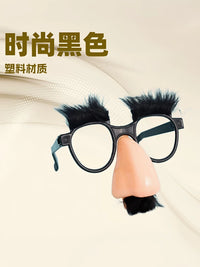 Funny Disguise Glasses with Mustache and Big Nose for Pranks and Parties