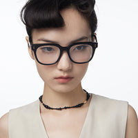 Vintage Black Onyx Beaded Necklace for Women, Non-Fading Summer Design Clavicle Chain
