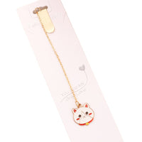 Cute Cartoon Cat Metal Bookmark with Pendant for Students
