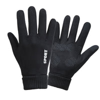 Men's Winter Warm Touchscreen Cycling Gloves Suede Windproof Cold-Resistant