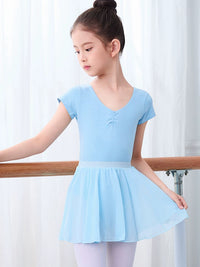 Girls' Chiffon Ballet Dance Skirt with Tie-Waist or Elastic Band for Performance & Practice