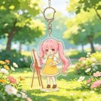 Cute Cartoon Double-Sided Printed Keychain for Backpacks and Car Decor, Sweet Gift for Friends