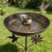 Vintage Bird Bath and Feeder Garden Stake Decor