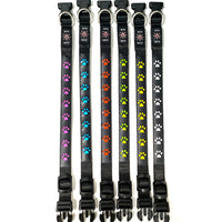 Rechargeable LED Dog Collar with Paw Print Design, Luminous Pet Safety Necklace for Night Walking