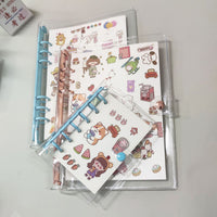 Colorful PVC Transparent Loose-Leaf Notebook Cover with Buckle Closure for A5/A6/A7 Inserts