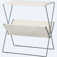 Japanese Style Foldable Coffee Table with Fabric Storage Rack and Side Cabinet