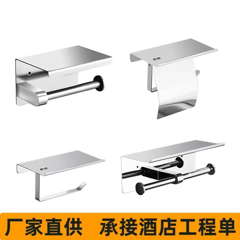 304 Stainless Steel Toilet Paper Holder with Phone Shelf for Bathroom and Hotel