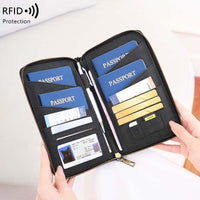 Vintage Large Capacity Passport Holder Travel Wallet with Card Slots