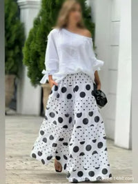 Women's Casual Printed Two-Piece Outfit with Top and Pants