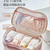 Travel Underwear Organizer Bag with Dry/Wet Compartment for Bras, Panties, and Lingerie