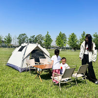 Portable Pop-Up Camping Tent for 3-4 People - Automatic Setup, Single Layer, Double Door Design